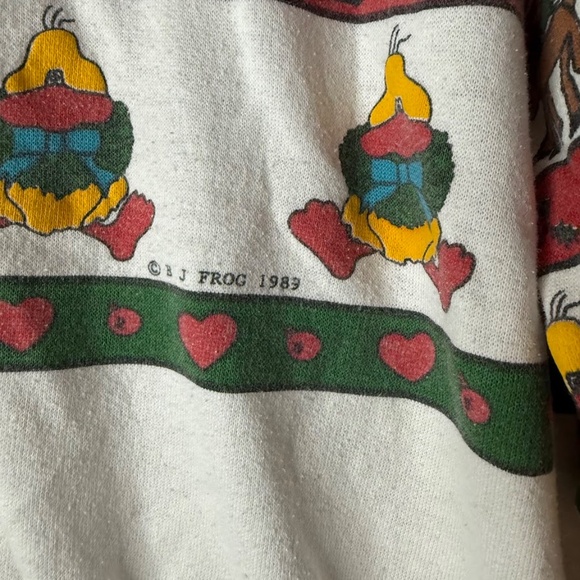Vintage 1989 Christmas Santa Ducks Sweatshirt 1980s 80s Funny Novelty Cute - Picture 3 of 5